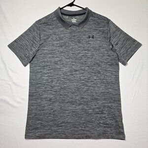Under Armour Boys YXL Gray Polo Shirt Loose Fit Athletic Golf Logo Youth